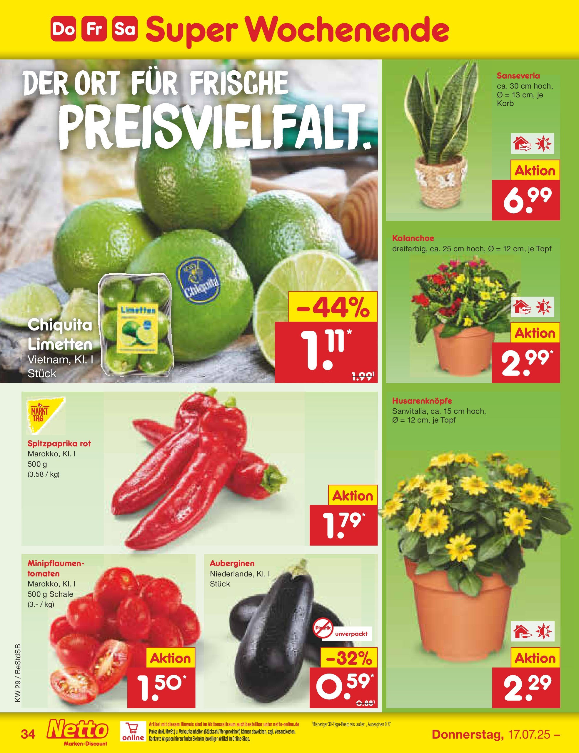 Netto Marken-Discount prospekt Berlin-Spandau (ab 13.07.2025) » Angebote | Seite: 52 | Produkte: Limetten, Korb, Tomaten Netto Marken-Discount prospekt Berlin-Spandau (ab 13.07.2025) » Angebote | Seite: 52 | Produkte: Limetten, Korb, Tomaten