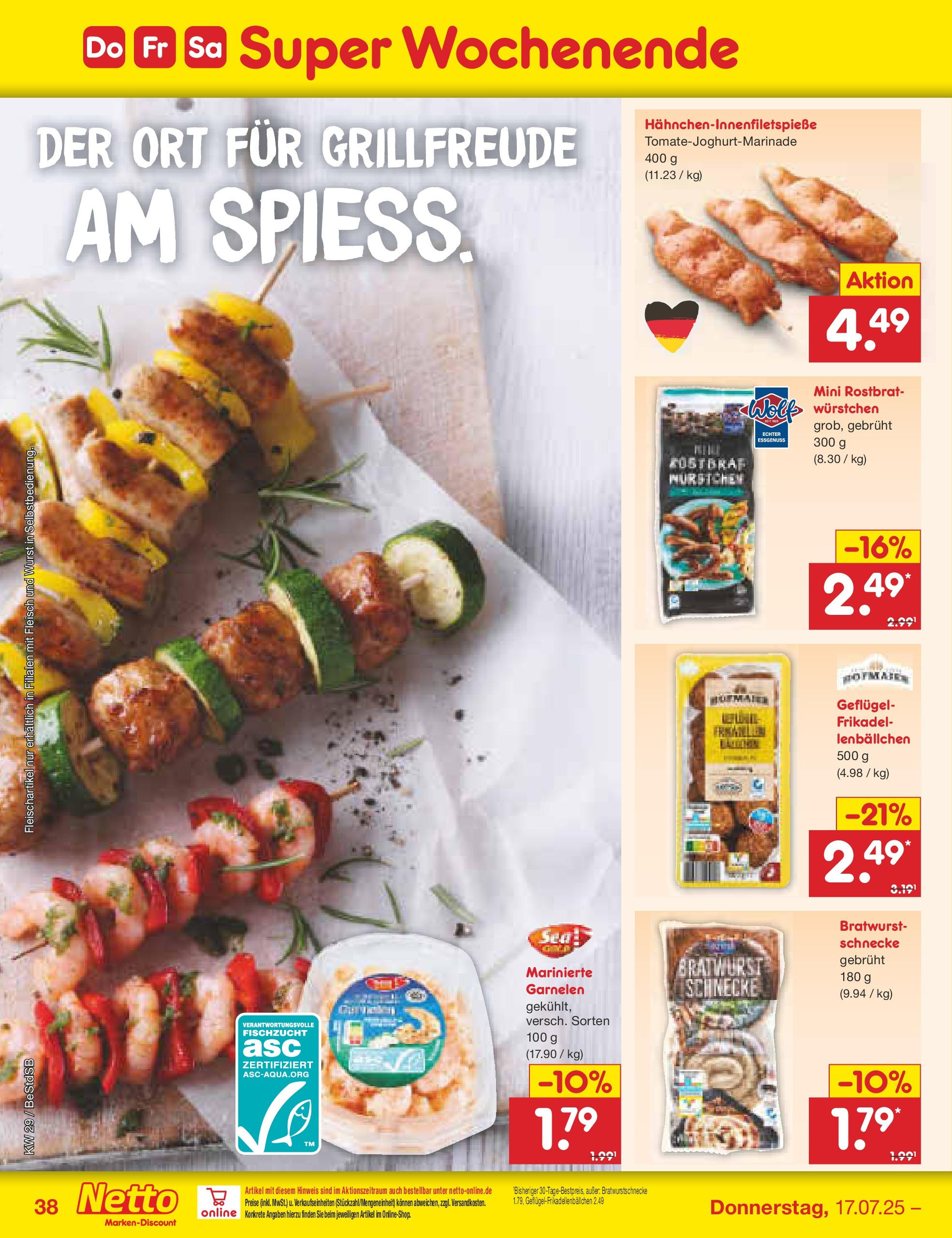 Netto Marken-Discount prospekt Berlin-Spandau (ab 13.07.2025) » Angebote | Seite: 60 | Produkte: Bratwurst, Garnelen, Wurst, Fleisch Netto Marken-Discount prospekt Berlin-Spandau (ab 13.07.2025) » Angebote | Seite: 60 | Produkte: Bratwurst, Garnelen, Wurst, Fleisch