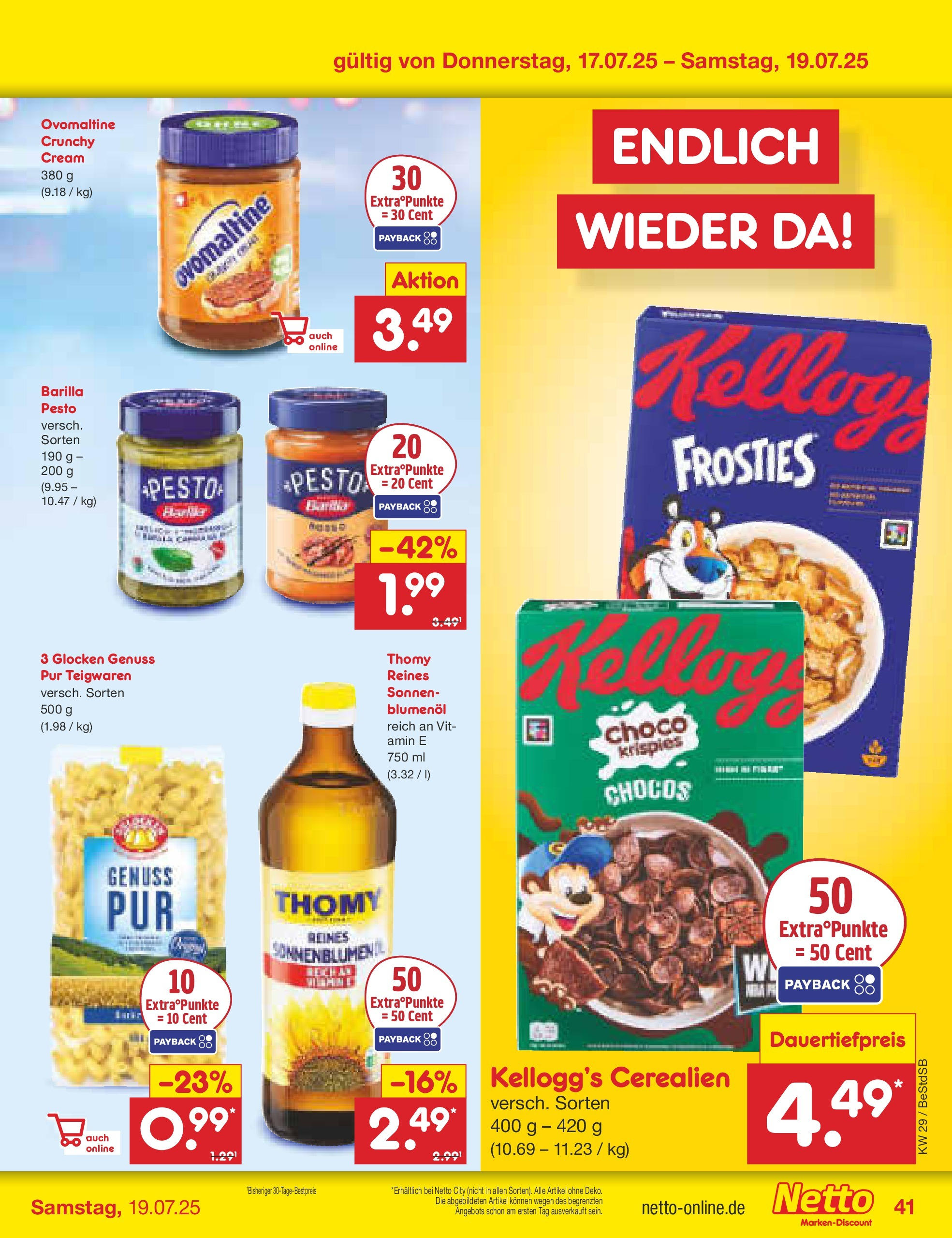 Netto Marken-Discount prospekt Berlin-Spandau (ab 13.07.2025) » Angebote | Seite: 63 | Produkte: Ovomaltine, Barilla, Sonnenblumenol, Kellogg's Netto Marken-Discount prospekt Berlin-Spandau (ab 13.07.2025) » Angebote | Seite: 63 | Produkte: Ovomaltine, Barilla, Sonnenblumenol, Kellogg's