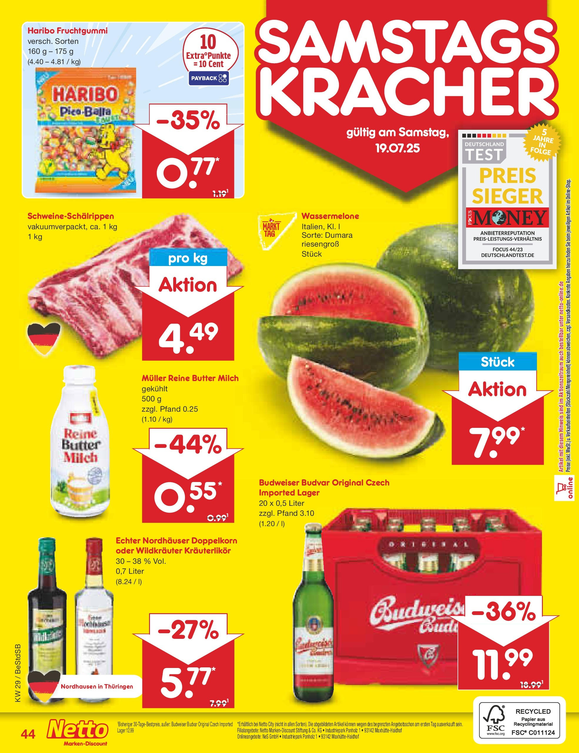 Netto Marken-Discount prospekt Berlin-Spandau (ab 13.07.2025) » Angebote | Seite: 66 | Produkte: Haribo, Milch, Wassermelone, Budweiser Netto Marken-Discount prospekt Berlin-Spandau (ab 13.07.2025) » Angebote | Seite: 66 | Produkte: Haribo, Milch, Wassermelone, Budweiser