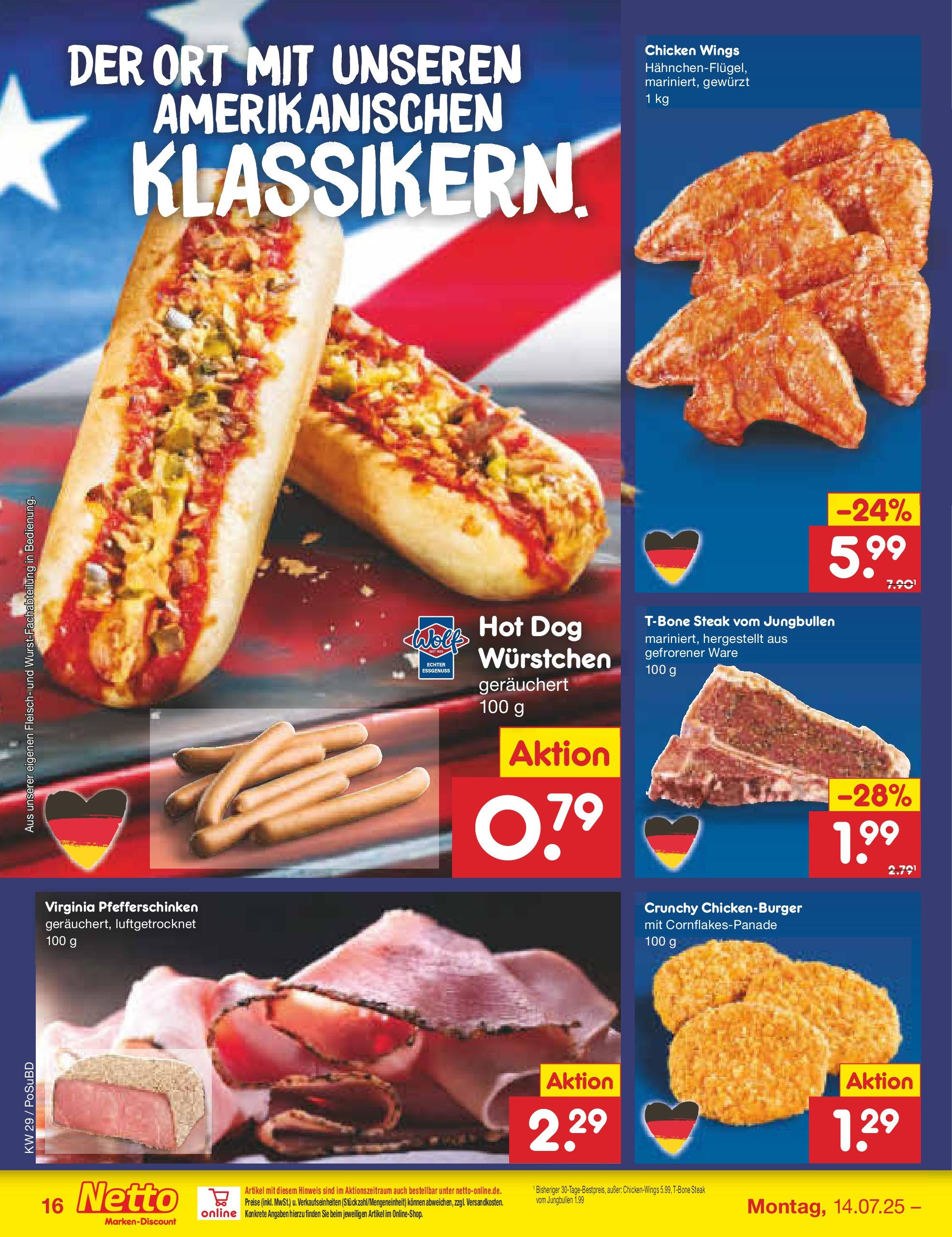 Netto Marken-Discount prospekt Regensburg (ab 13.07.2025) » Angebote | Seite: 22 | Produkte: Burger, Steak, Fleisch Netto Marken-Discount prospekt Regensburg (ab 13.07.2025) » Angebote | Seite: 22 | Produkte: Burger, Steak, Fleisch