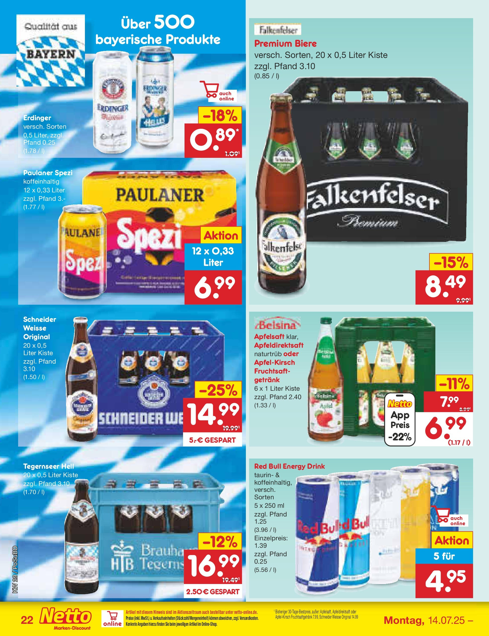 Netto Marken-Discount prospekt Regensburg (ab 13.07.2025) » Angebote | Seite: 32 | Produkte: Red bull, Erdinger, Apple, Fruchtsaft Netto Marken-Discount prospekt Regensburg (ab 13.07.2025) » Angebote | Seite: 32 | Produkte: Red bull, Erdinger, Apple, Fruchtsaft