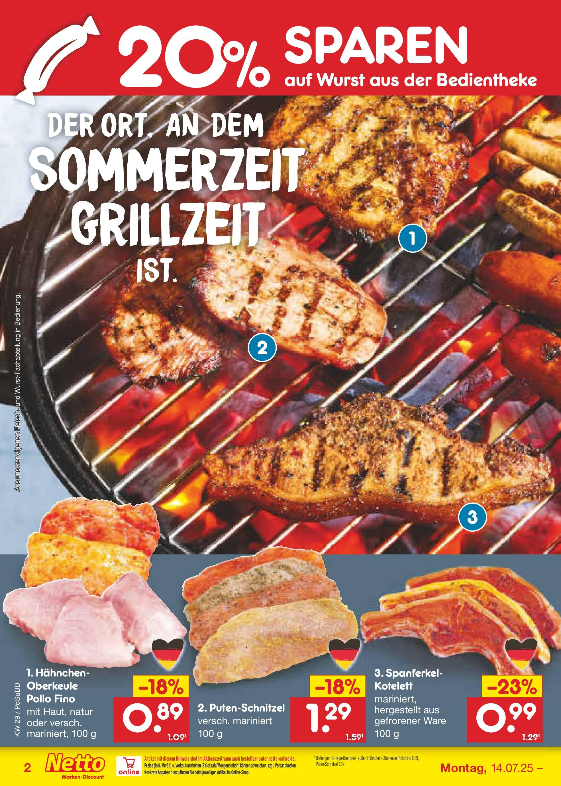 Netto Marken-Discount prospekt Regensburg (ab 13.07.2025) » Angebote | Seite: 36 | Produkte: Hahnchen, Schnitzel, Putenschnitzel, Wurst Netto Marken-Discount prospekt Regensburg (ab 13.07.2025) » Angebote | Seite: 36 | Produkte: Hahnchen, Schnitzel, Putenschnitzel, Wurst