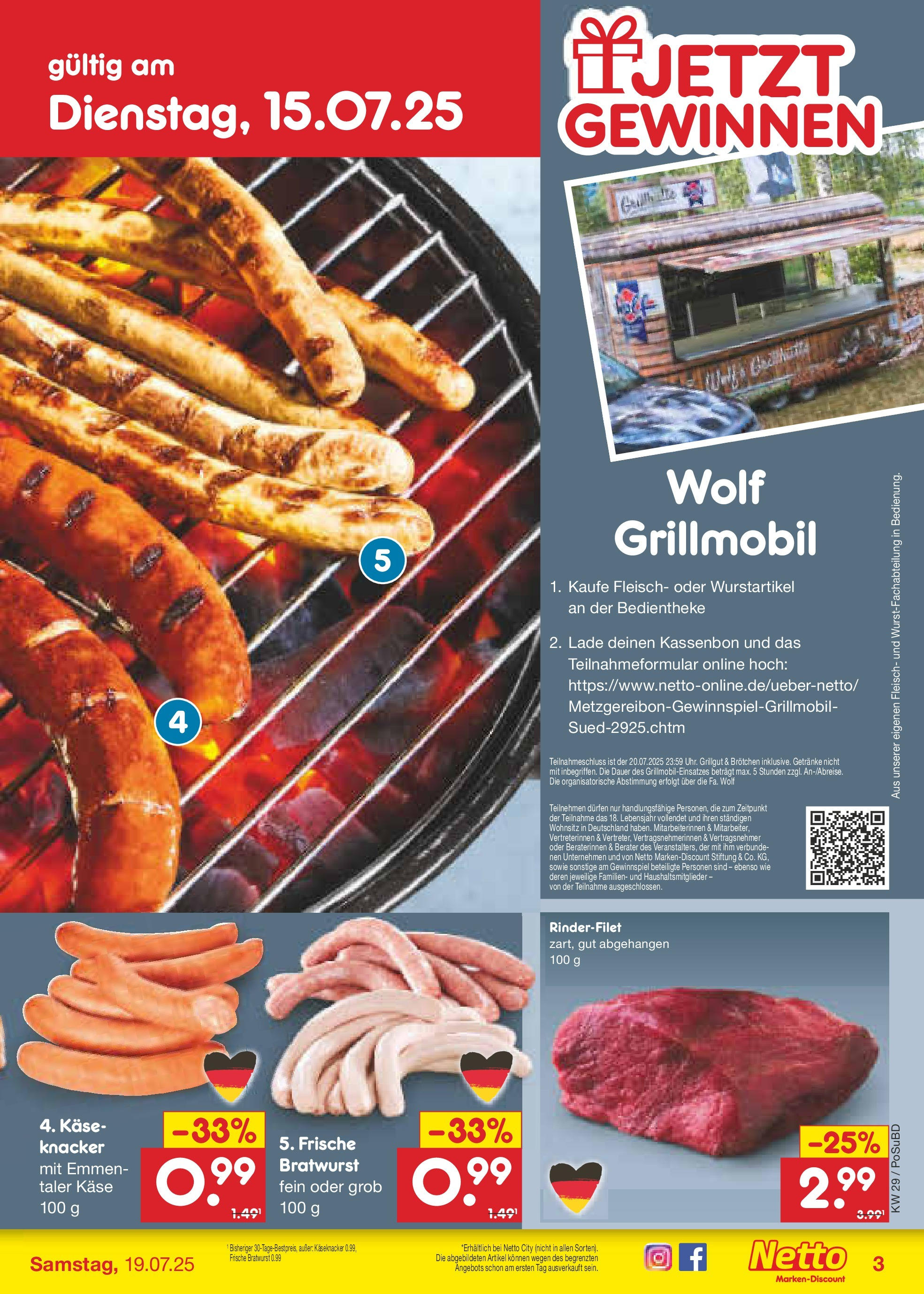 Netto Marken-Discount prospekt Regensburg (ab 13.07.2025) » Angebote | Seite: 37 | Produkte: Käse, Rinderfilet, Bratwurst, Fleisch Netto Marken-Discount prospekt Regensburg (ab 13.07.2025) » Angebote | Seite: 37 | Produkte: Käse, Rinderfilet, Bratwurst, Fleisch