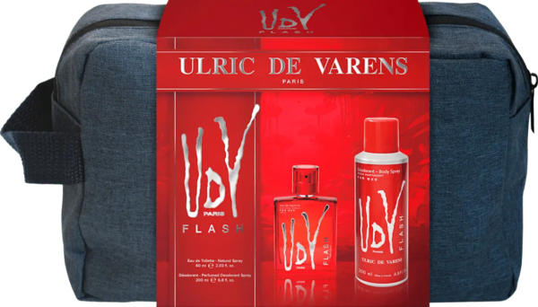 ULRIC DE VARENS Geschenkset Flash Eau de Toilette, Deo & Kulturtasche 3tlg