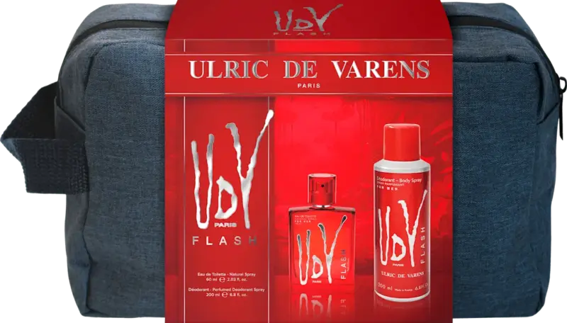 ULRIC DE VARENS Geschenkset Flash Eau de Toilette, Deo & Kulturtasche 3tlg