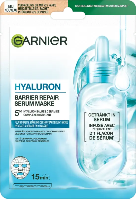 Garnier Skin Active Tuchmaske Serum Hyaluron Barrier Repair