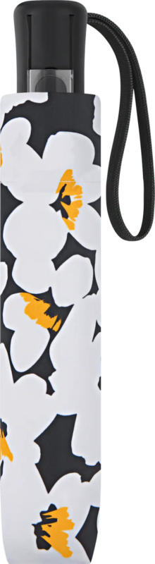 happy rain Taschenschirm Autom. White Flowers black