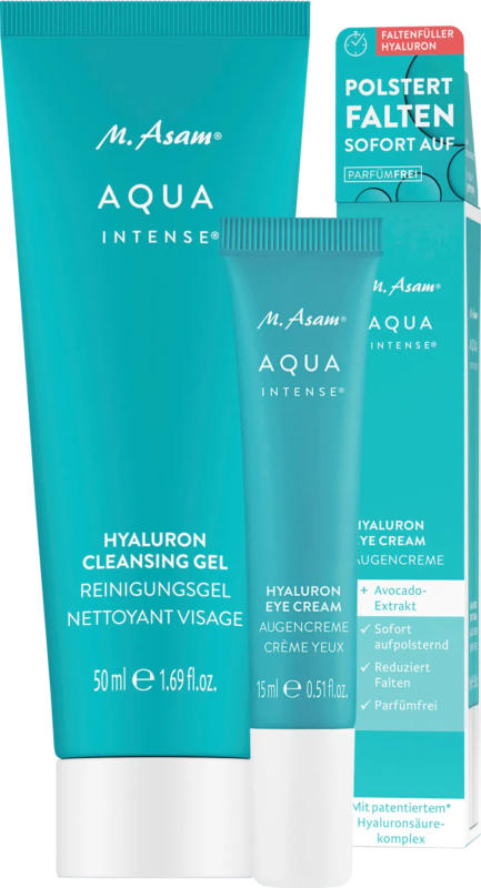 M. Asam Gesichtspflegeset Aqua Intense Hyaluron 2tlg, Augencreme + Reinigungsgel