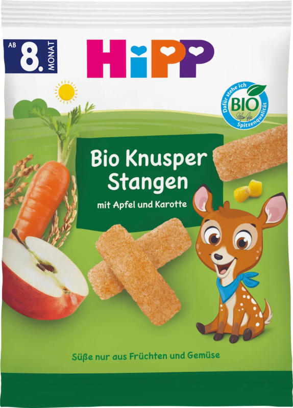 HiPP Babysnack Knusperstangen mit Apfel & Karotte ab dem 8. Monat