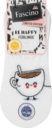 Fascino Füßlinge mit Donut-Motiv weiß, Gr. 35-38