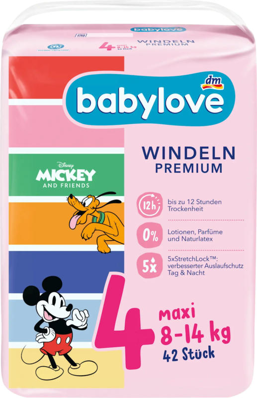 babylove Windeln Premium Disney Gr. 4 Maxi (8-14 kg)