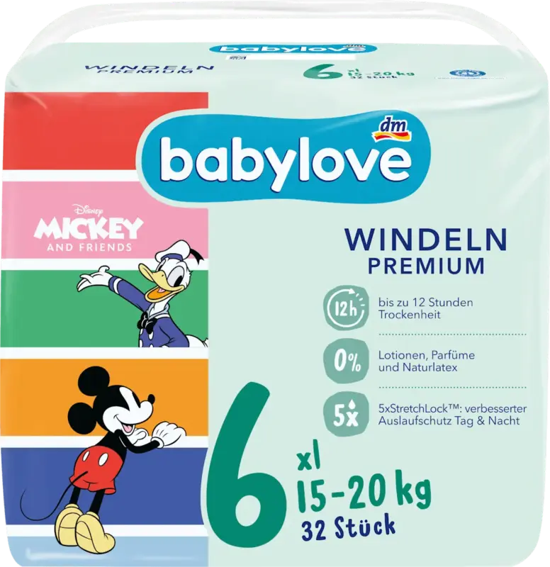babylove Windeln Premium Disney Gr. 6 XL (15-20 kg)