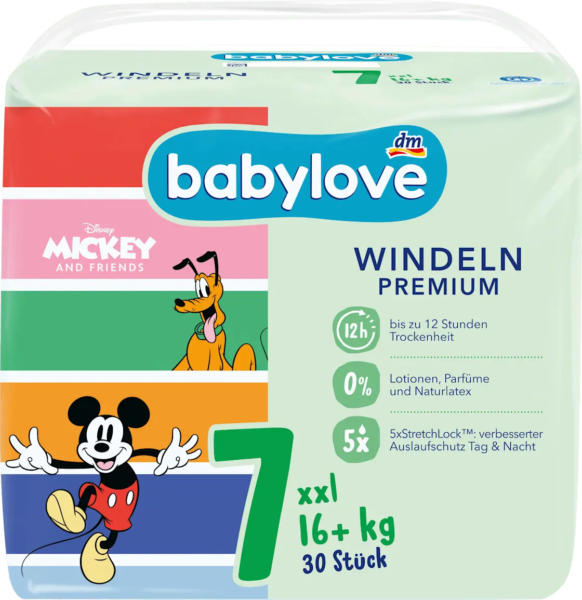 babylove Windeln Premium Disney Gr. 7 XXL (16+ kg)