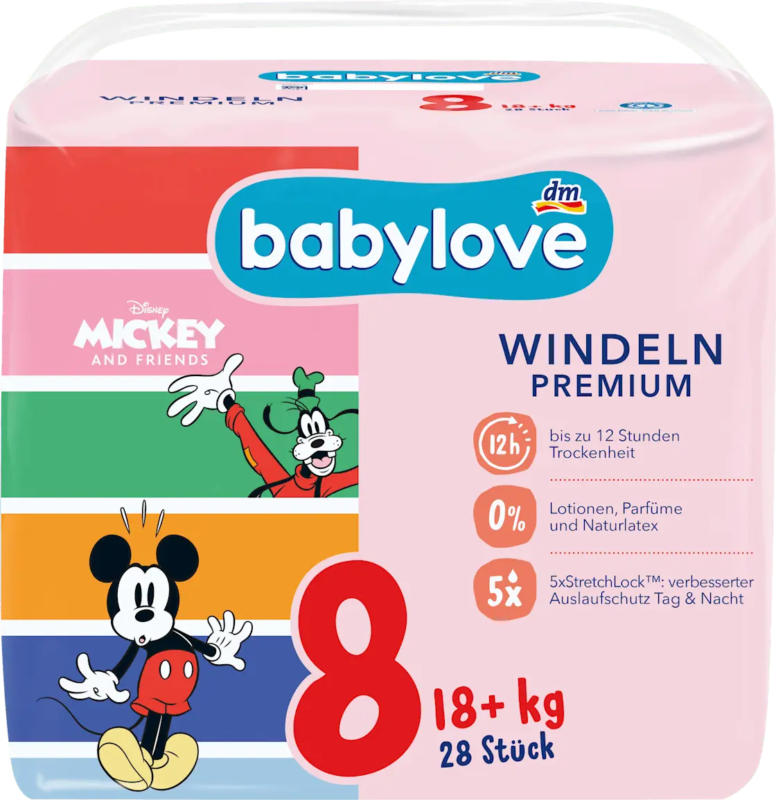 babylove Windeln Premium Disney Gr. 8 (18+ kg)
