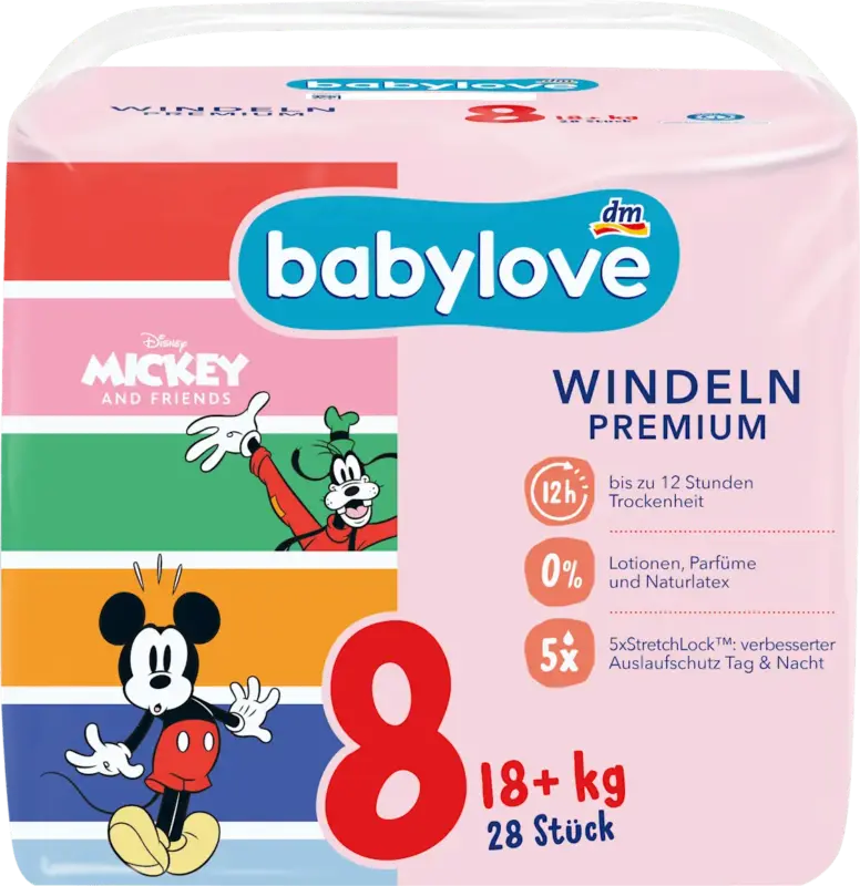 babylove Windeln Premium Disney Gr. 8 (18+ kg)