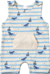 ALANA Strampler mit Wal-Muster, blau & beige, Gr. 62