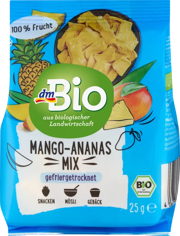 dmBio Mango-Ananas Mix, gefriergetrocknet