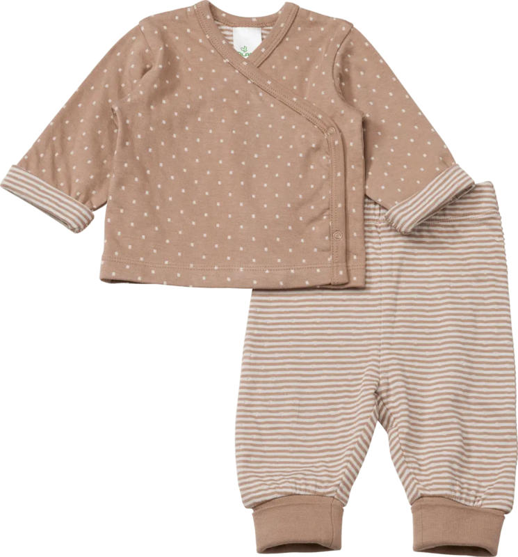 ALANA Set mit Wickelshirt & Hose, braun, Gr. 50/56