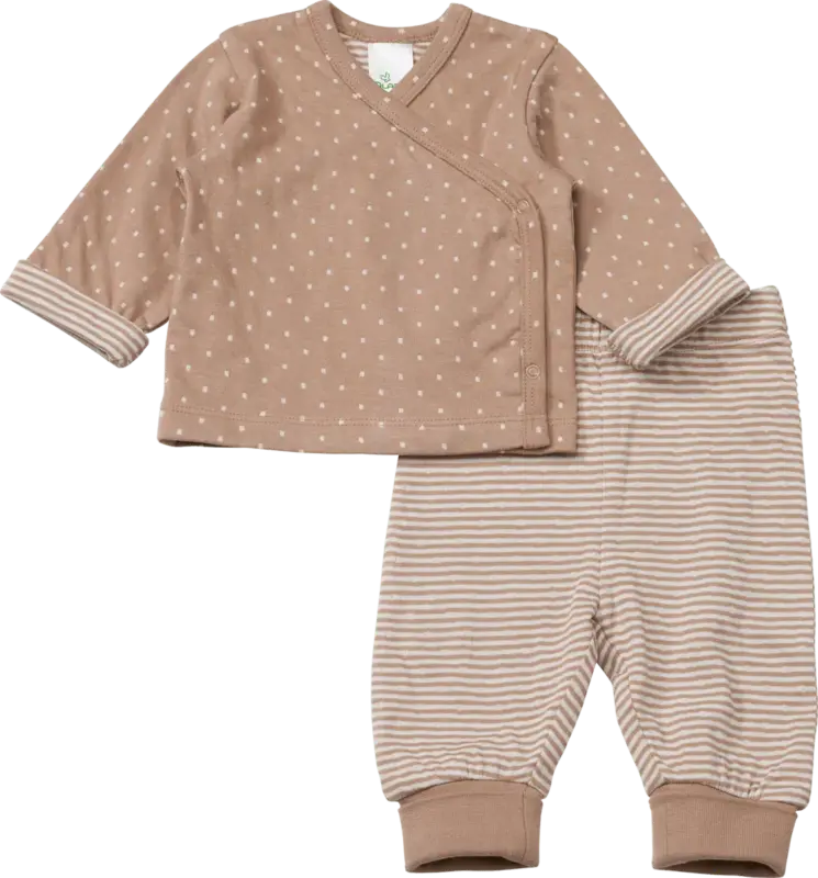 ALANA Set mit Wickelshirt & Hose, braun, Gr. 50/56