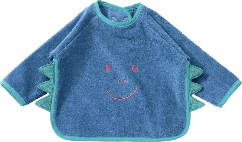 ALANA Lätzchen mit Ärmel & Dino-Motiv, blau