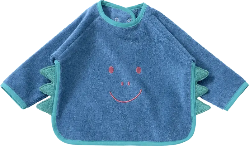 ALANA Lätzchen mit Ärmel & Dino-Motiv, blau