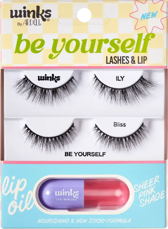 ARDELL Künstliche Wimpern Set Winks mit Lippenöl