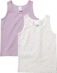 ALANA Unterhemden mit Blümchen-Muster, lila & weiß, Gr. 110/116