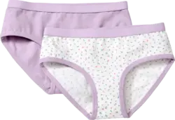 ALANA Slips mit Blümchen-Muster, lila + weiß, Gr. 98/104