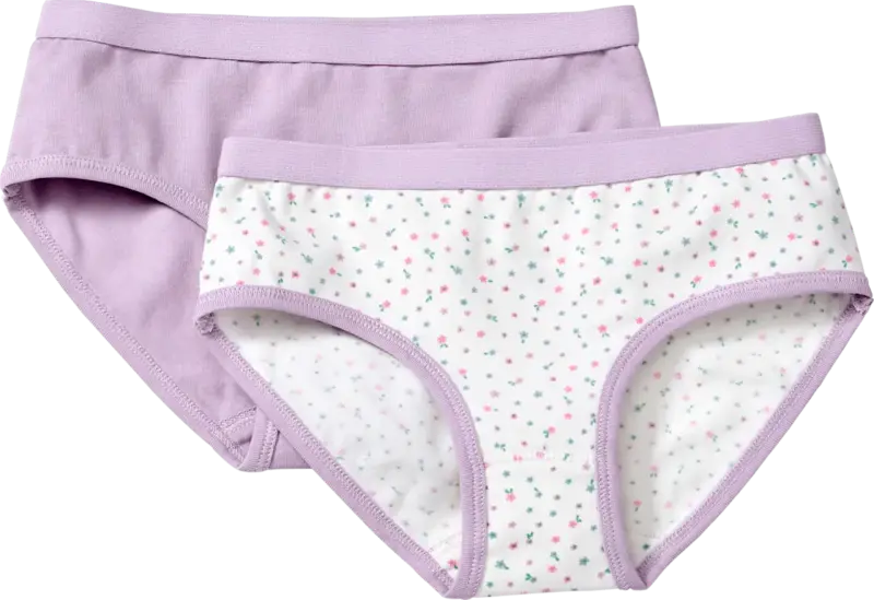 ALANA Slips mit Blümchen-Muster, lila + weiß, Gr. 98/104