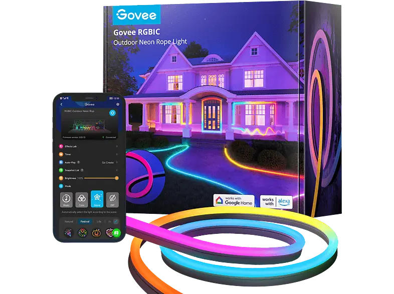 Govee RGBIC Outdoor Neon Strip Lights - 10M; Outdoor-Neonlichtschlauch