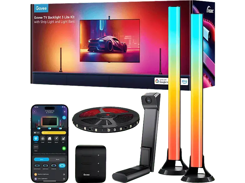 Govee TV-Hintergrundbeleuchtung 3 Lite Kit With Strip Ligth and Bar