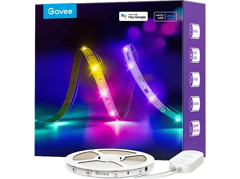 Govee RGBIC Basic LED Strip Lights - 5M; Intelligente LED-Leuchtbänder