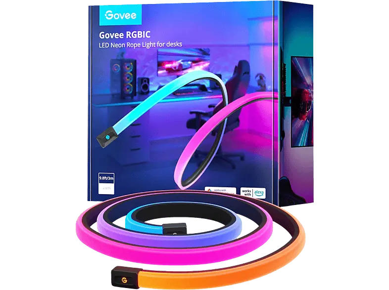 Govee RGBIC LED Neon Rope Light for Desks - 3M; LED Neon-Lichterketten für Schreibtische