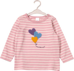 ALANA Langarmshirt mit Herz-Applikation, rosa, Gr. 92 98