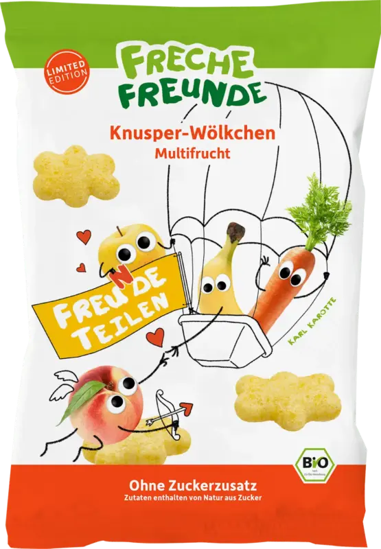 Freche Freunde Kindersnack Knusper-Wölkchen Multifrucht ab 1 Jahr