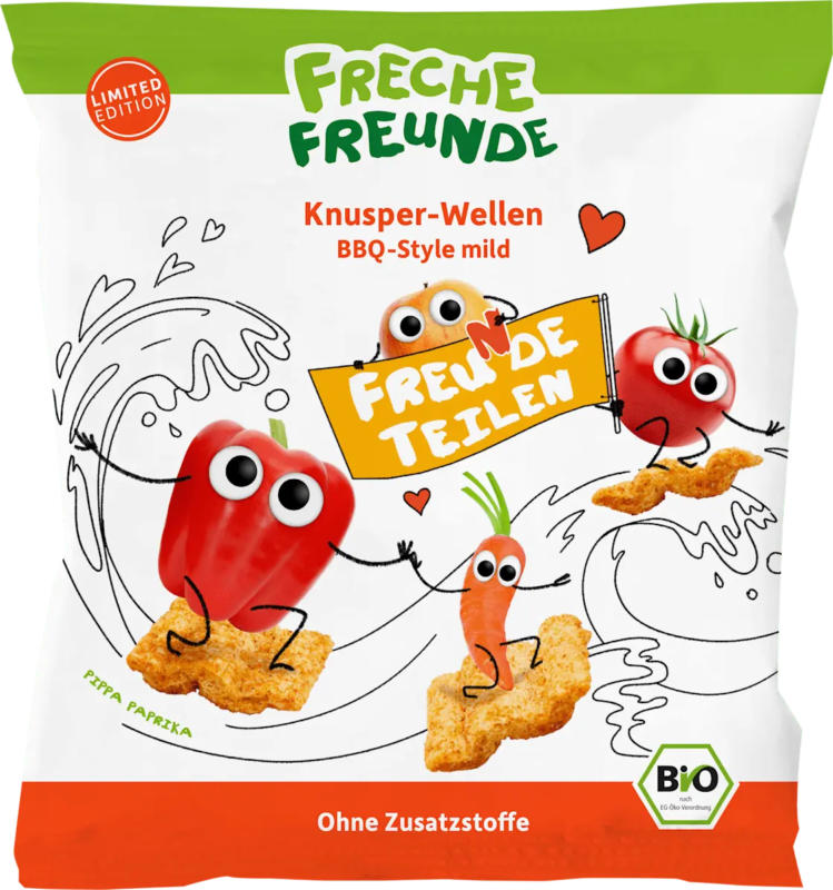 Freche Freunde Kindersnack Knusper-Wellen BBQ-Style mild ab 3 Jahren