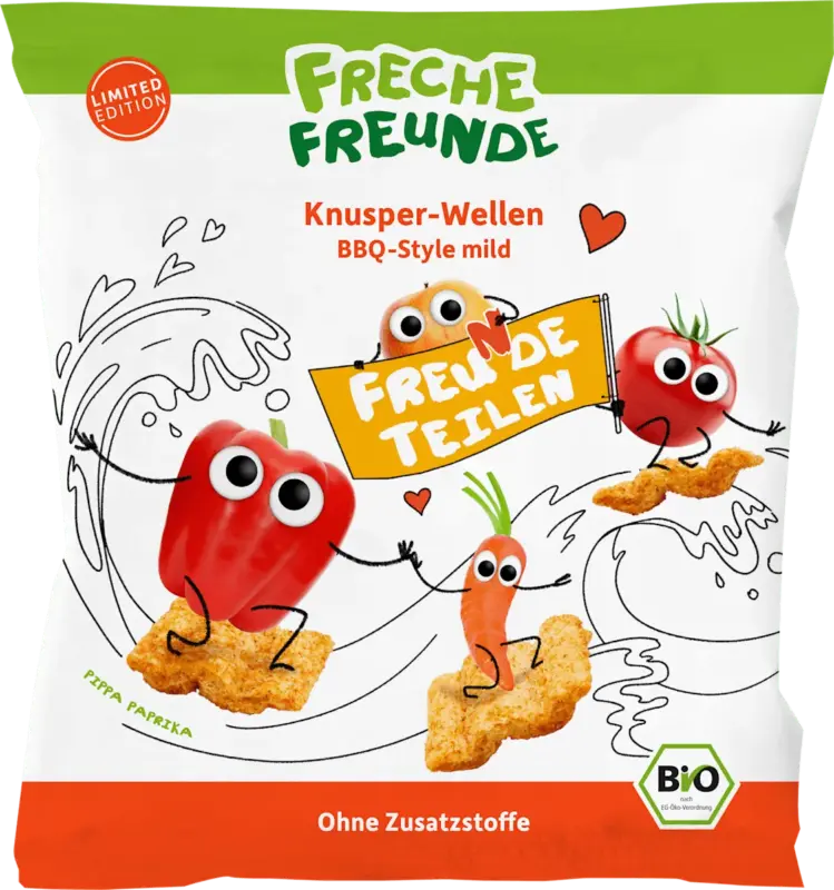 Freche Freunde Kindersnack Knusper-Wellen BBQ-Style mild ab 3 Jahren