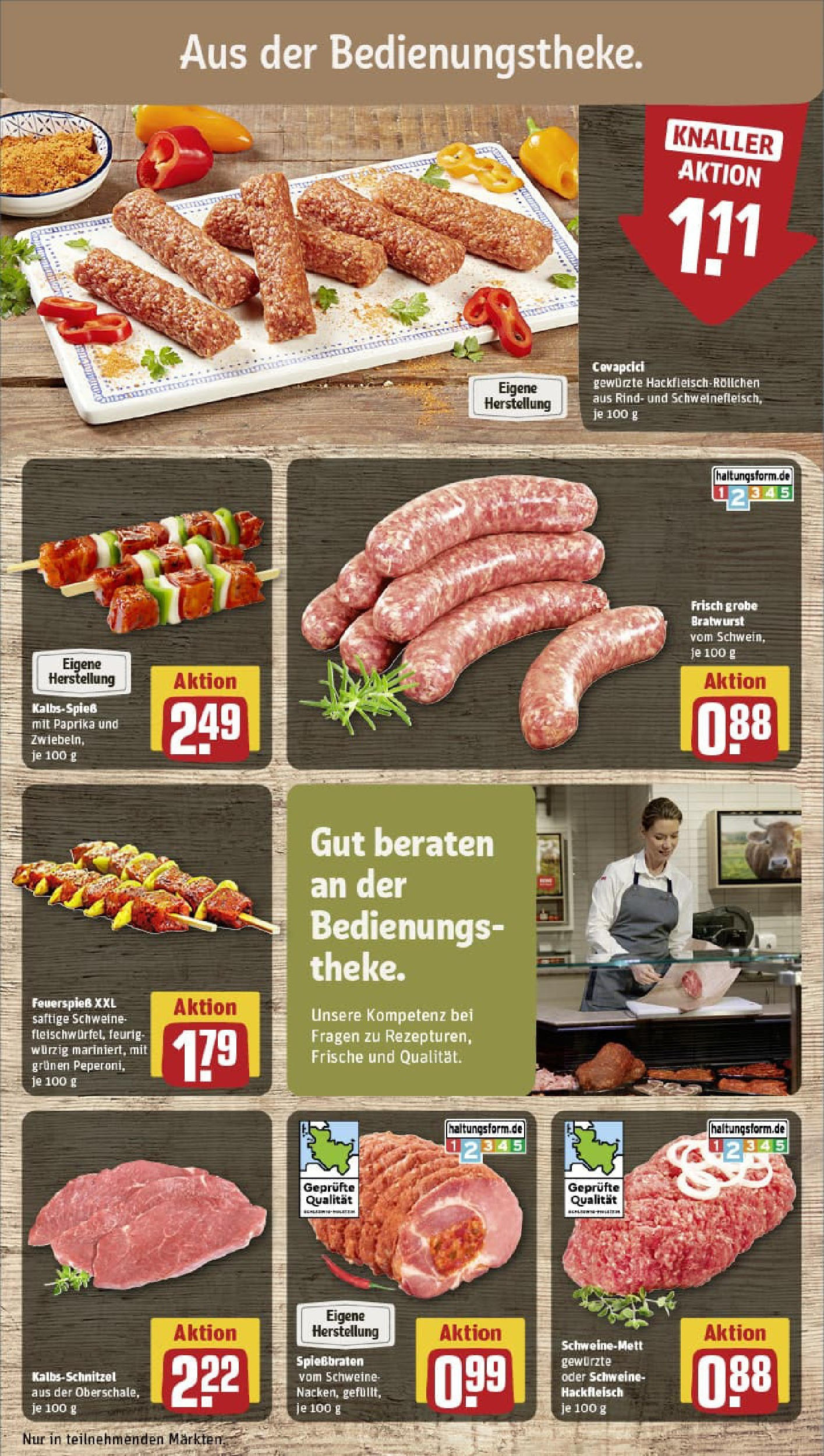 REWE Prospekt ab 13.07.2025 zum Blättern » Angebote | Seite: 10 | Produkte: Bratwurst, Cevapcici, Paprika, Hackfleisch