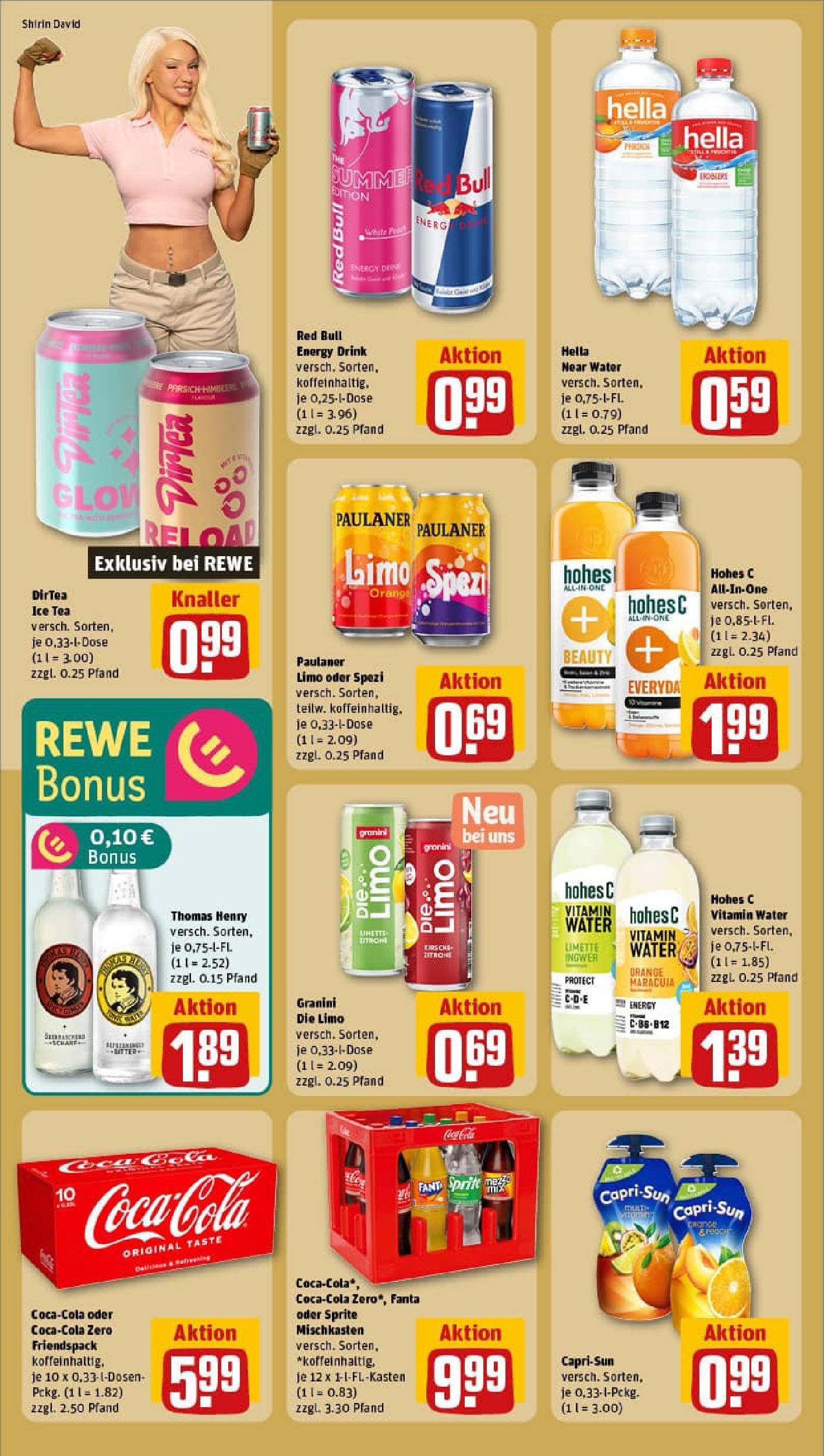 REWE Prospekt ab 13.07.2025 zum Blättern » Angebote | Seite: 18 | Produkte: Red bull, Fanta, Limonade, Hella