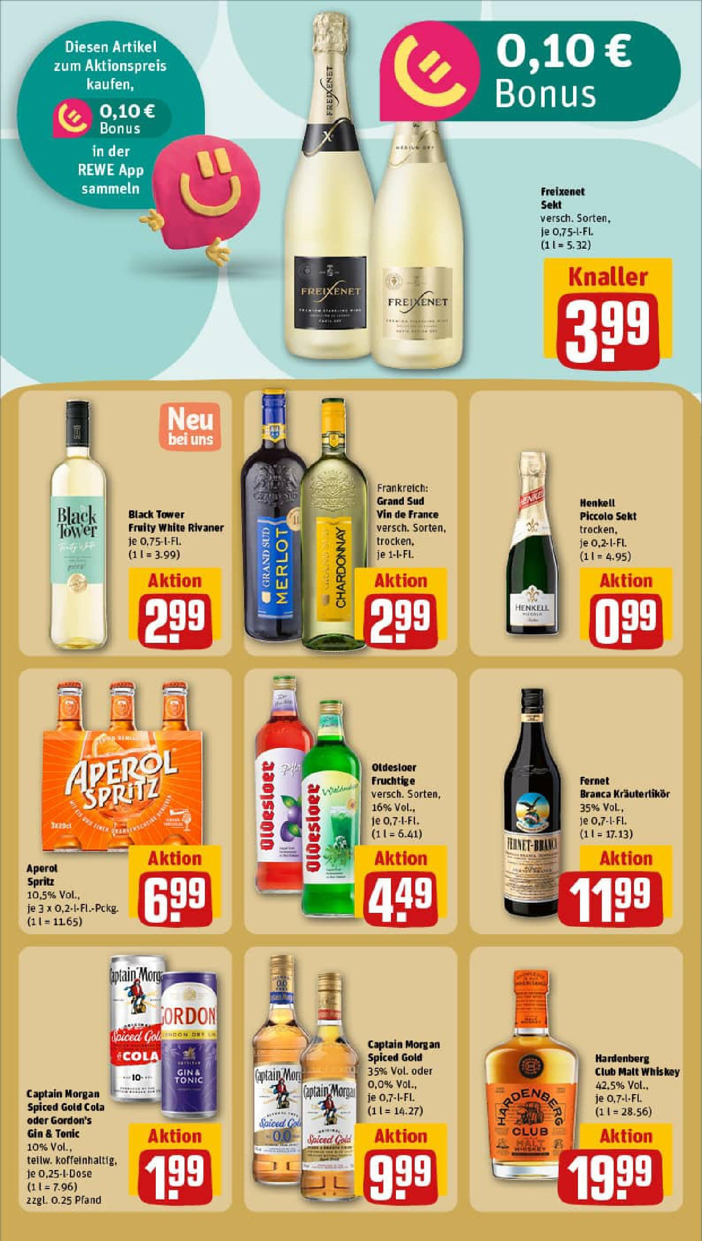REWE Prospekt ab 13.07.2025 zum Blättern » Angebote | Seite: 20 | Produkte: Freixenet, Rum, Aperol, Gin