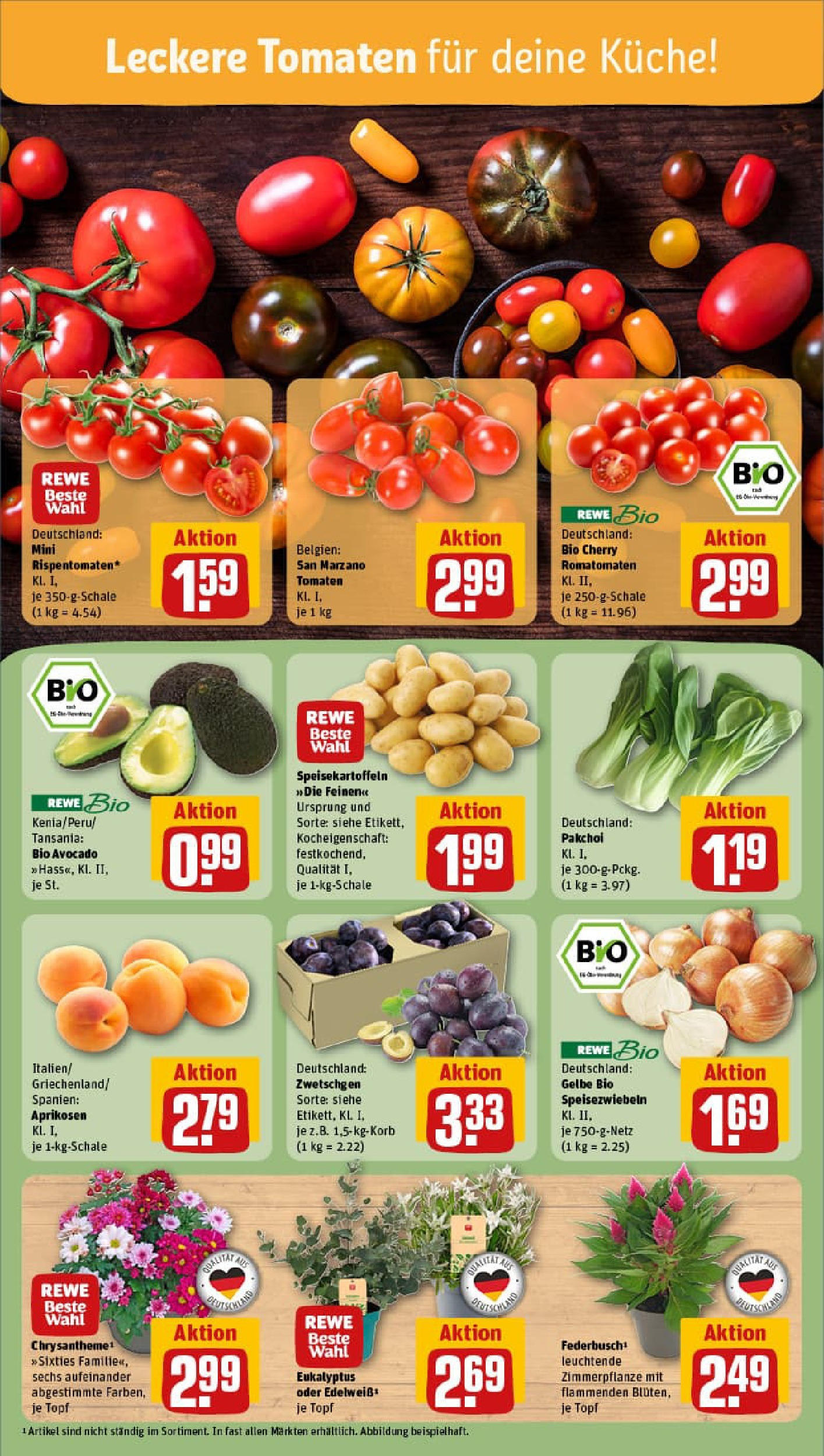 REWE Prospekt ab 13.07.2025 zum Blättern » Angebote | Seite: 7 | Produkte: Küche, Tomaten, Zwetschgen, Avocado