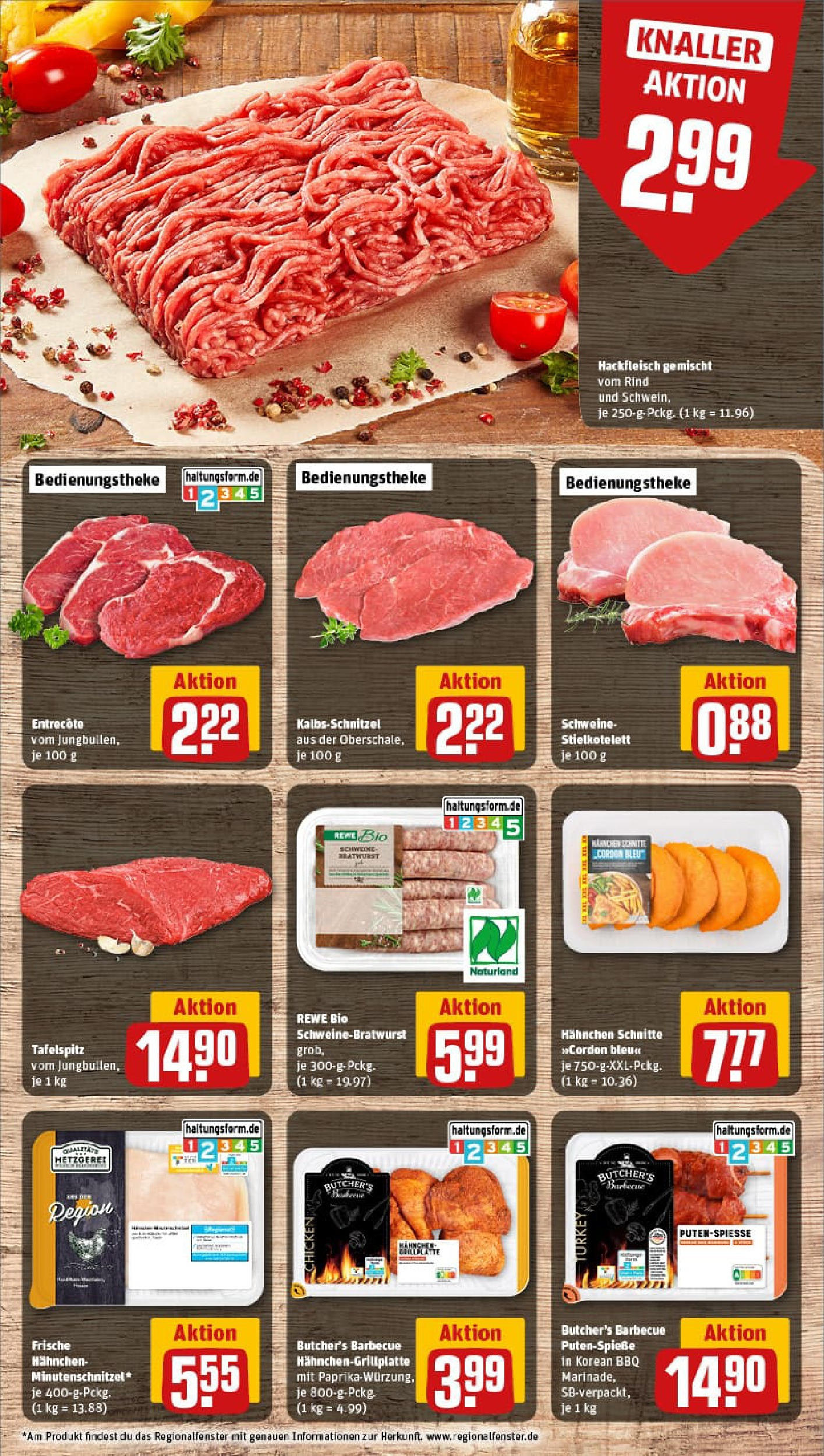 REWE Prospekt ab 13.07.2025 zum Blättern » Angebote | Seite: 8 | Produkte: Tafelspitz, Entrecote, Steak, Hackfleisch
