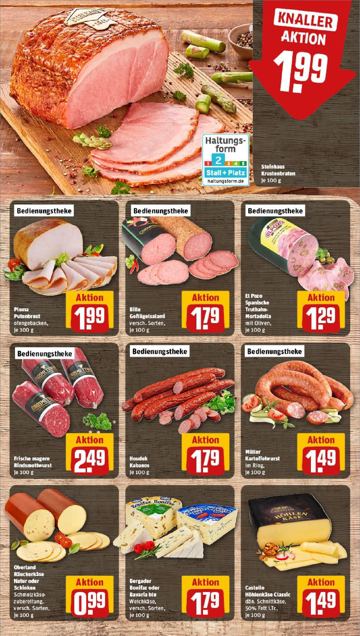 REWE Prospekt ab 13.07.2025 zum Blättern » Angebote | Seite: 9 | Produkte: Käse, Krustenbraten, Salami, Schinken