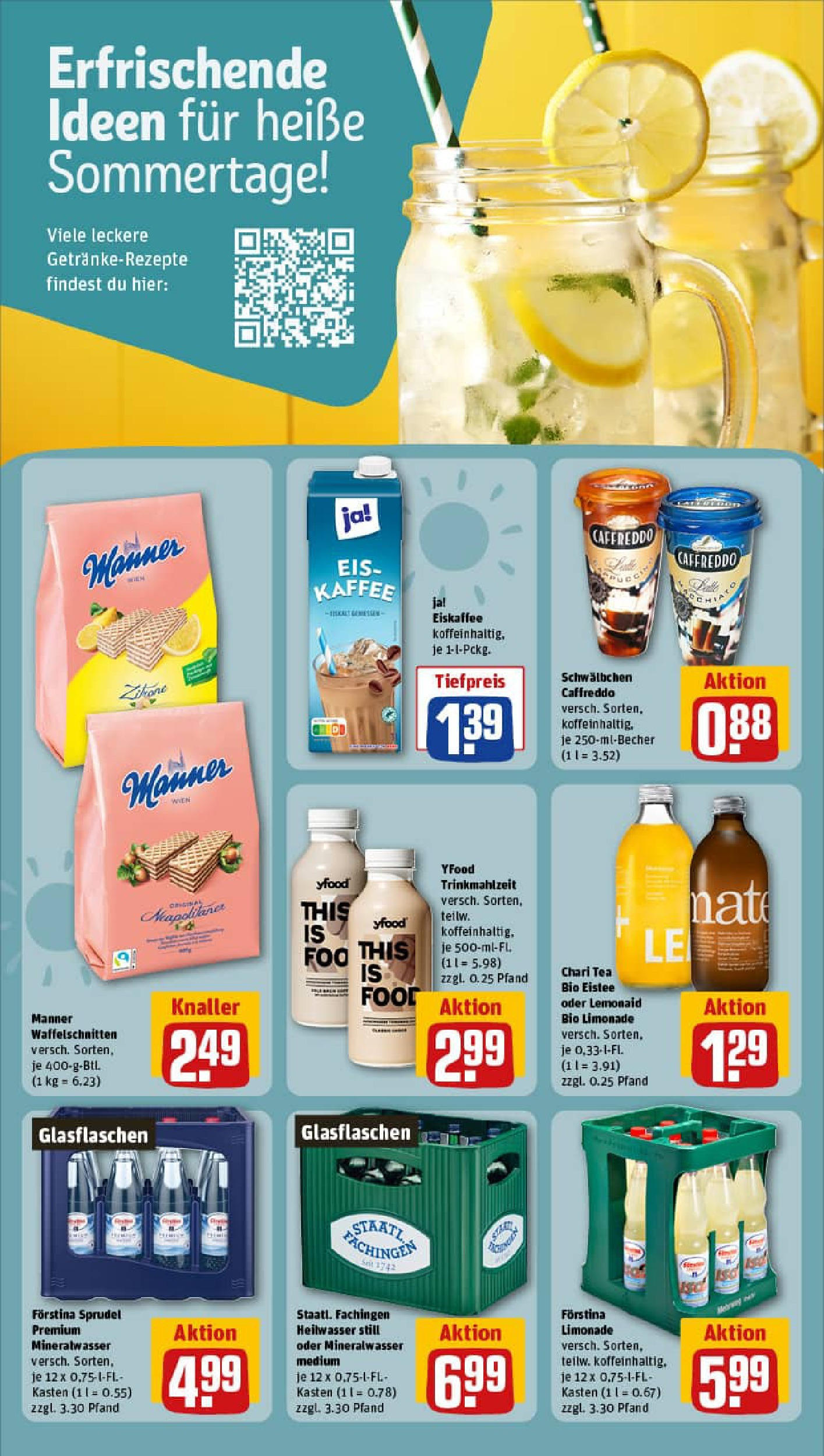 REWE Prospekt ab 13.07.2025 zum Blättern » Angebote | Seite: 18 | Produkte: Kaffee, Mineralwasser, YFood, Zitrone