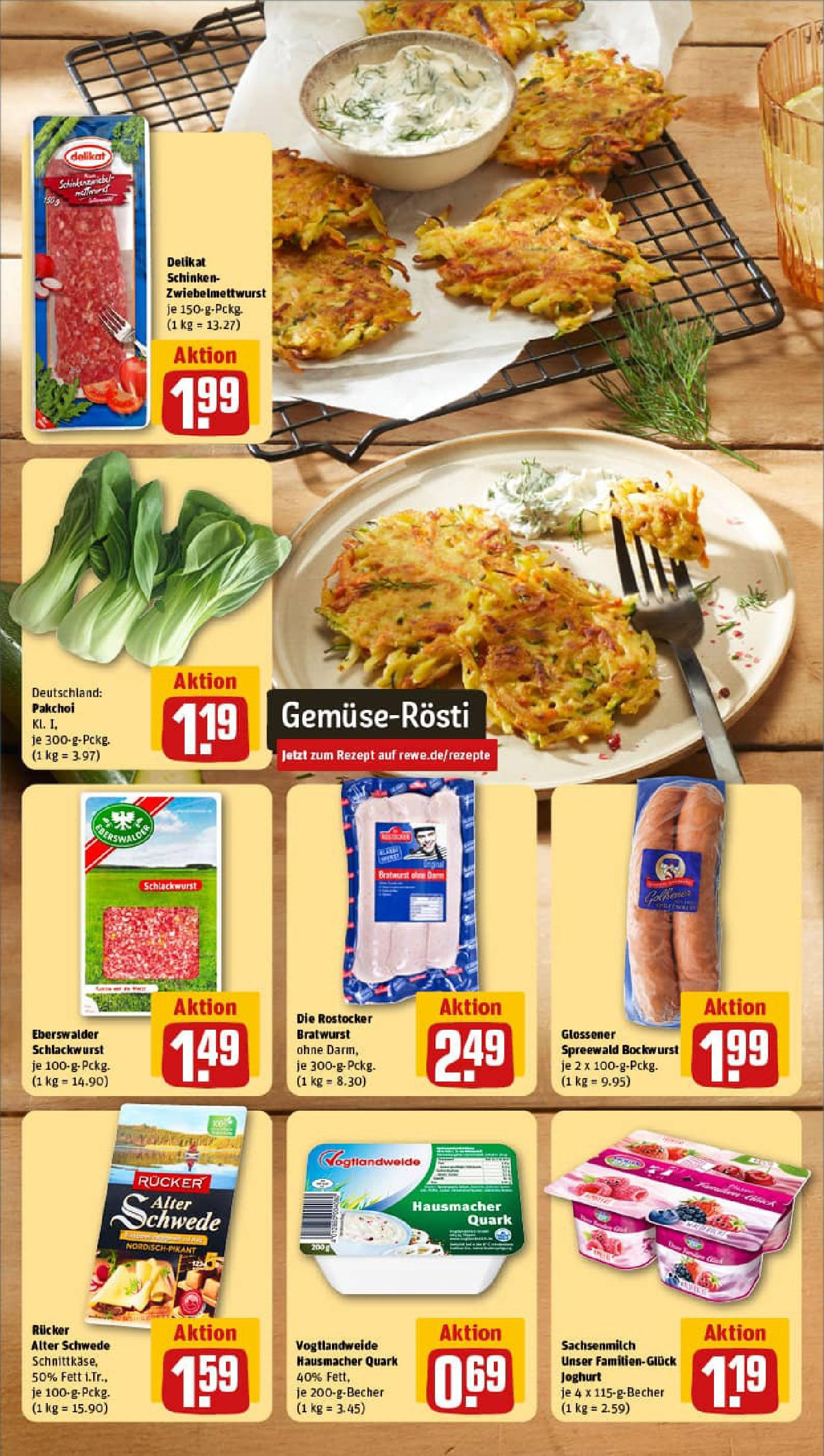 REWE Prospekt ab 13.07.2025 zum Blättern » Angebote | Seite: 4 | Produkte: Bockwurst, Quark, Joghurt, Schinken
