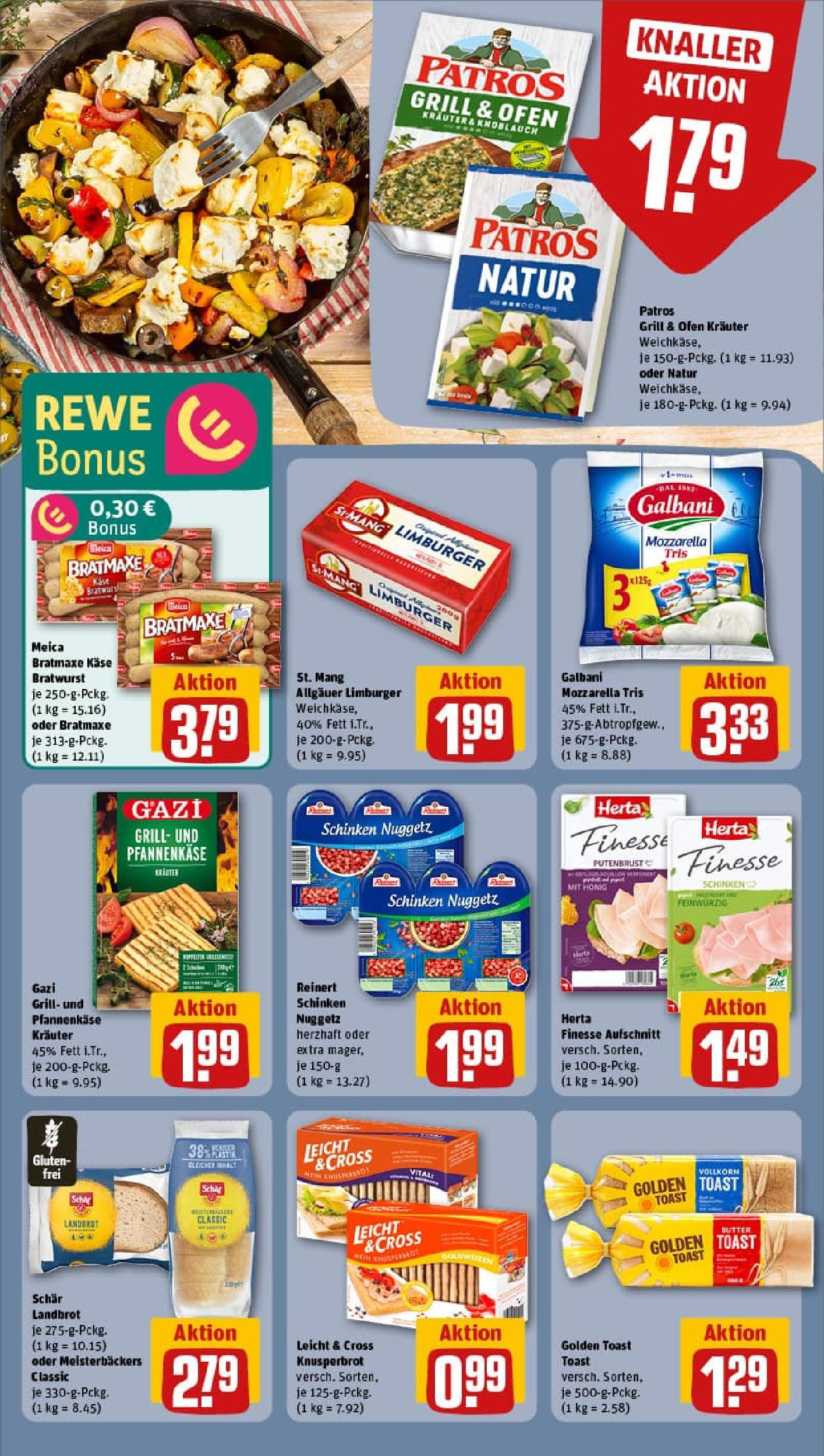 REWE Prospekt ab 13.07.2025 zum Blättern » Angebote | Seite: 10 | Produkte: Ofen, Käse, Toast, Bratwurst