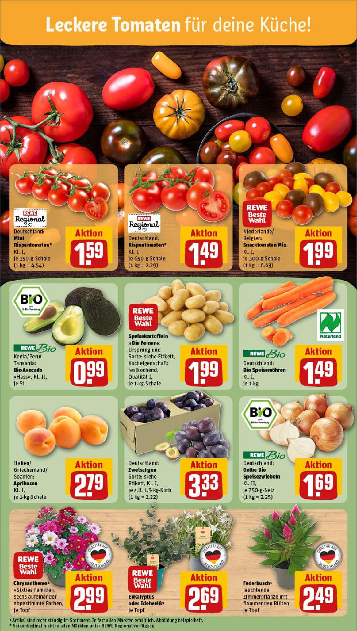 REWE Prospekt ab 13.07.2025 zum Blättern » Angebote | Seite: 7 | Produkte: Küche, Tomaten, Zwetschgen, Avocado
