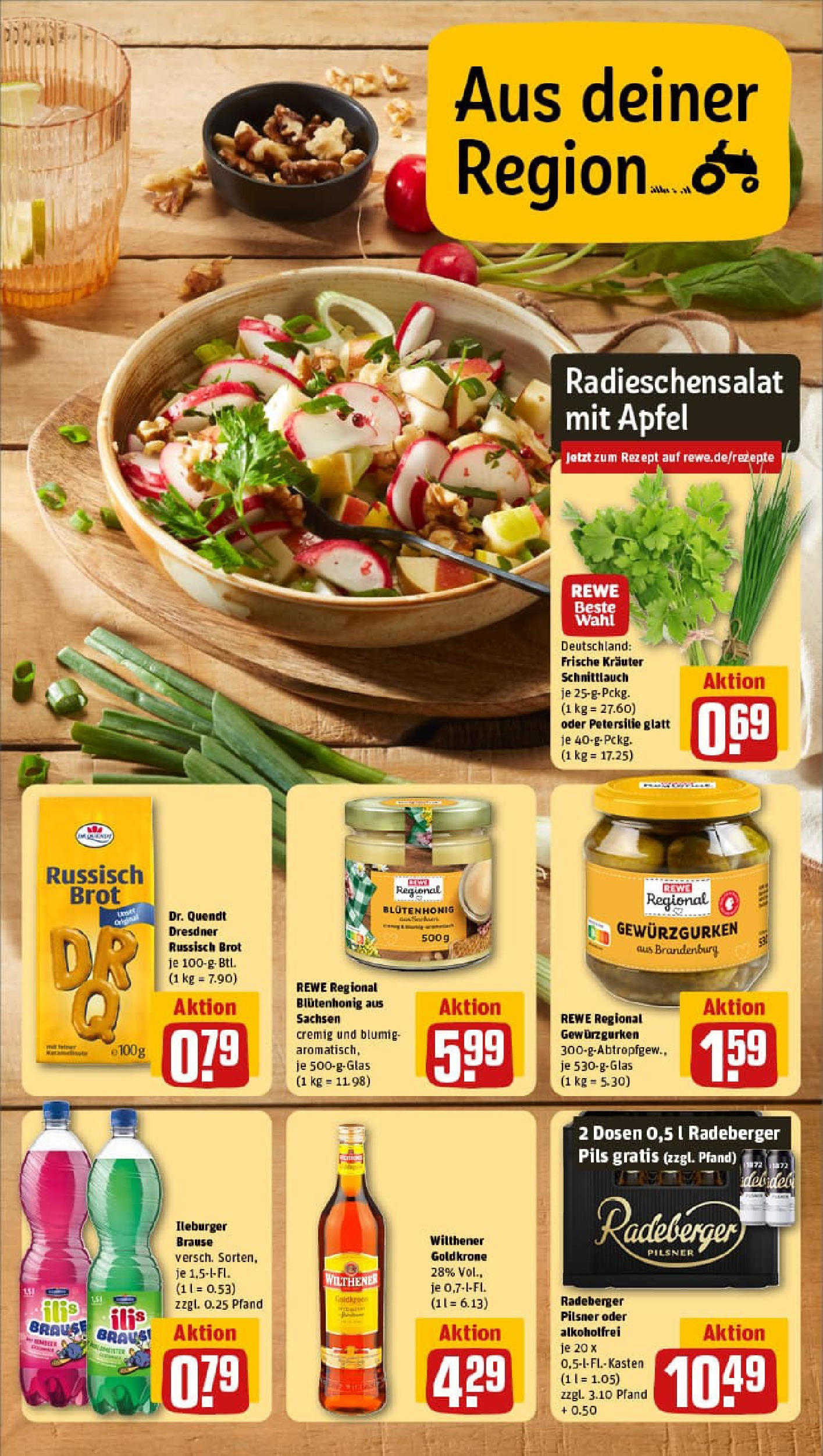 REWE Prospekt ab 13.07.2025 zum Blättern » Angebote | Seite: 5 | Produkte: Wilthener, Petersilie, Brot, Radeberger pilsner