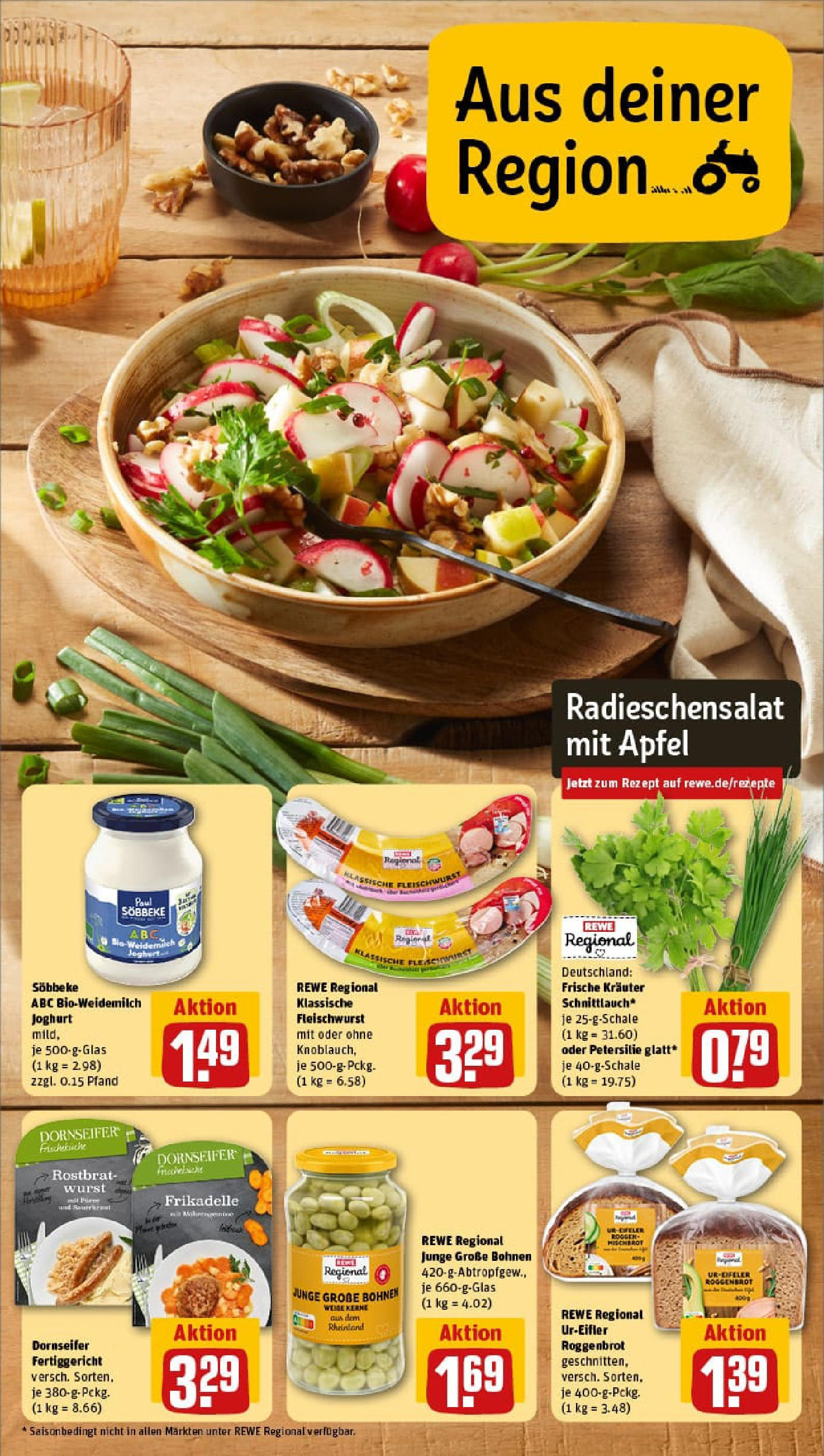 REWE Prospekt ab 13.07.2025 zum Blättern » Angebote | Seite: 5 | Produkte: Joghurt, Äpfel, Wurst, Petersilie